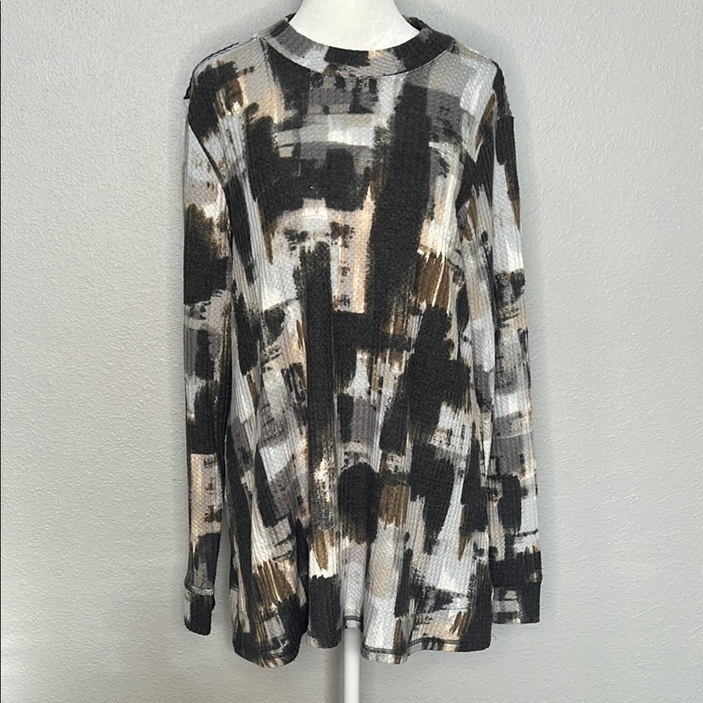 Logo Abstract Print Lounge Top Size Medium